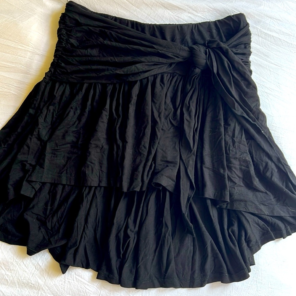Vintage Bebe High Low Bow Wrap Skirt